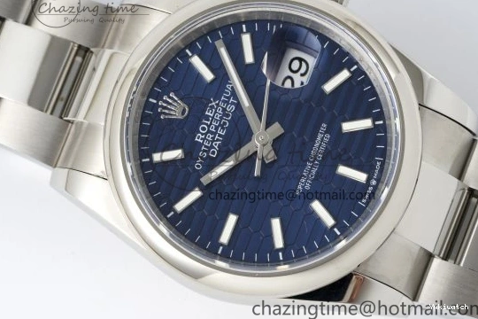 Steel Oyster DateJust 36 Textured Dial V2 on 904L JDF Blue VR3235 SS Bracelet 0228